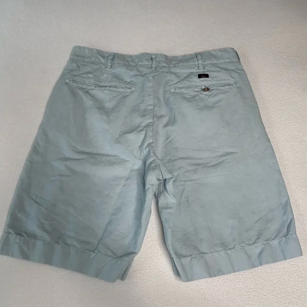 Faherty Men's Size 32 Malibu Linen Blend Chino Shorts Light Blue